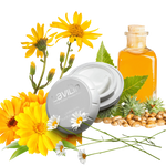 Herbal ingredients of chamomil, arnica, calendula & castor seed oil