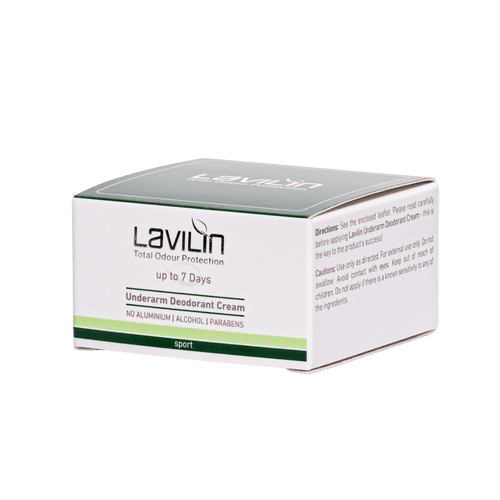 Lavilin Sport deodorant cream box for long lasting natural odour protection